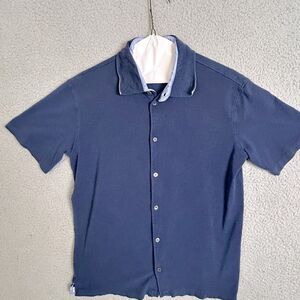Zegna Men's Blue Short Sleeve Shirt size M